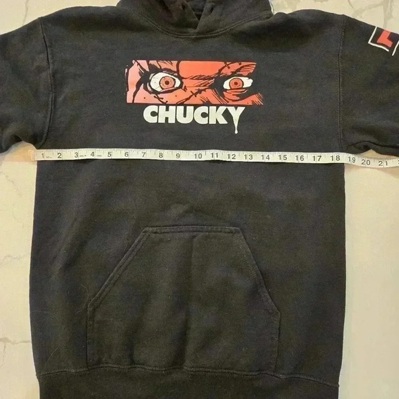 Chucky Childs Play Lets Be Friends Hoodie Sweatshirt Black Size Small Mens - Picture 9 of 10